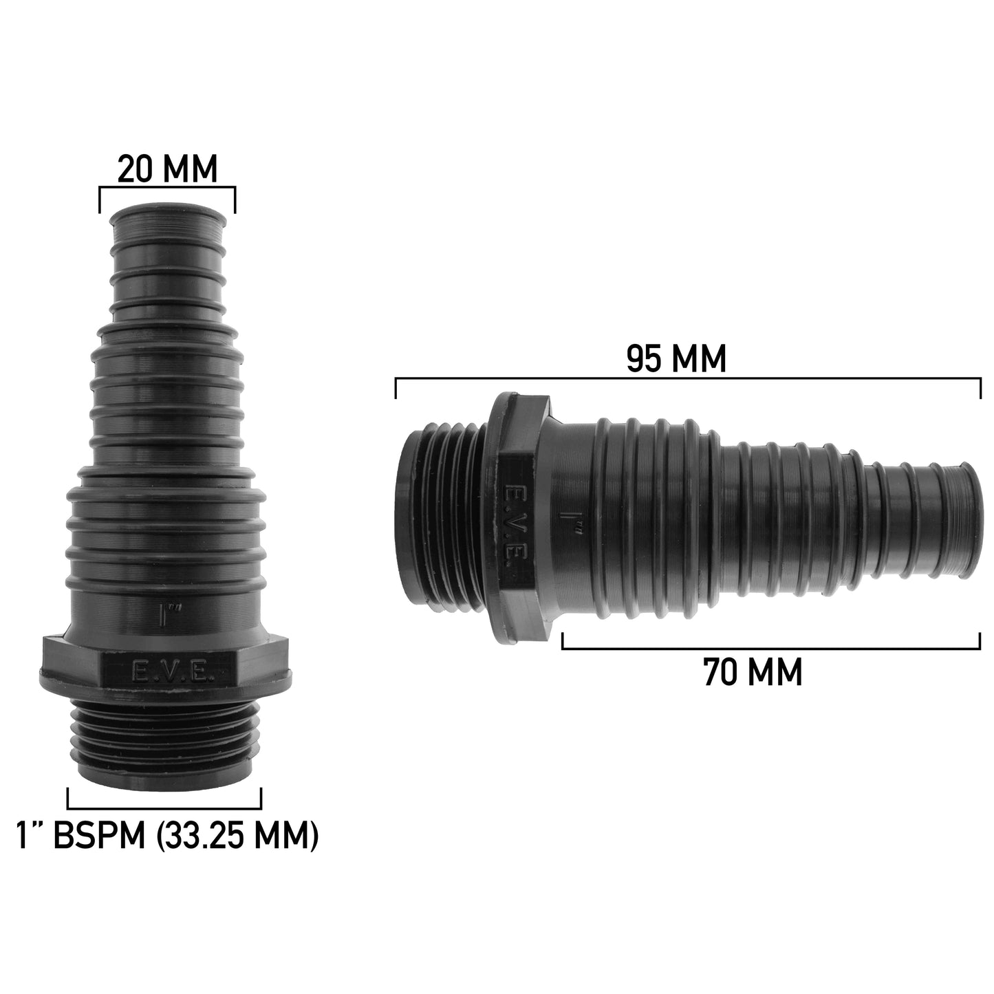 Pond Connector 1in BSPM - 20/25/32mm Outdoor Watering Kit Pet and Pond Supply