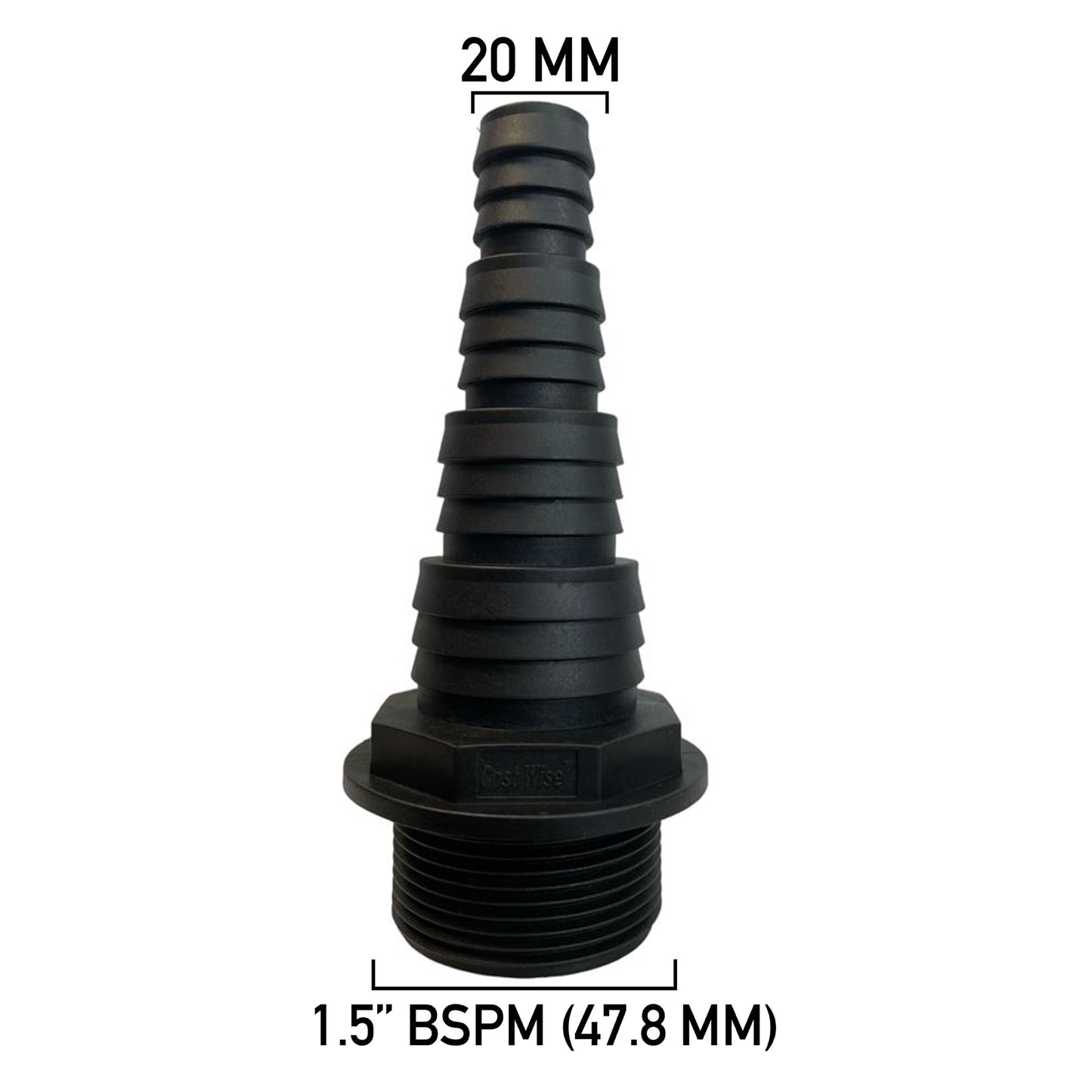 Pond Connector 1.5in BSPM - 20/25/32/40mm Outdoor Watering Kit Hose Pipe Fitting