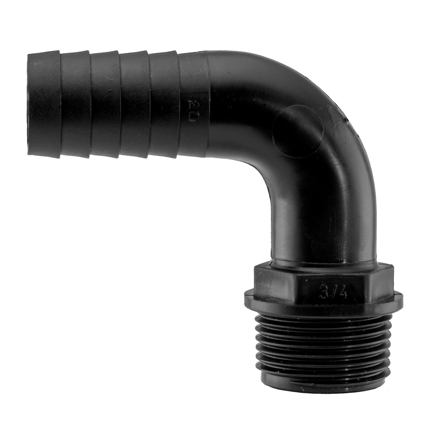 IBC 2 S60X6 Cap with Large Plastic Valve and Pond Elbow 20mm Barb Barb Connector