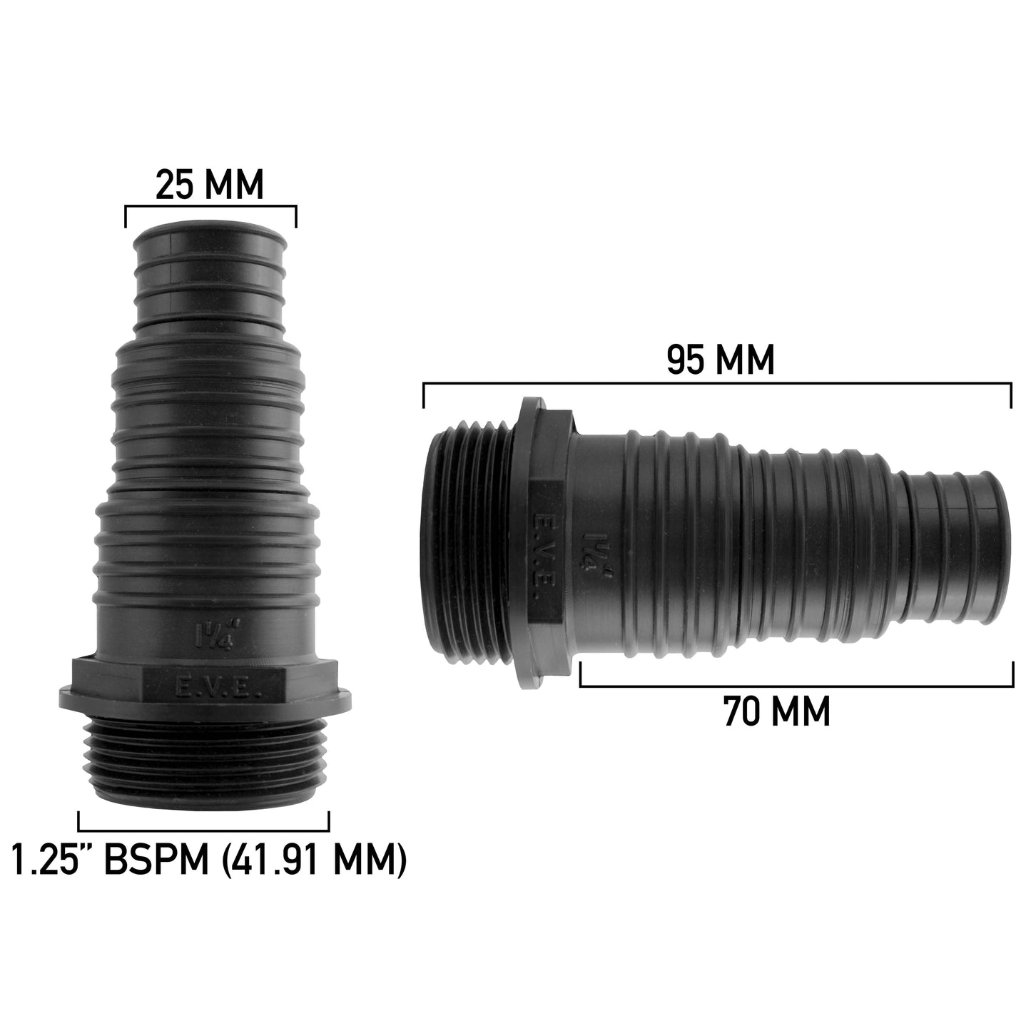 Pond Connector 1.25in BSPM - 25/32/38mm Outdoor Watering Kit Pet and Pond Supply