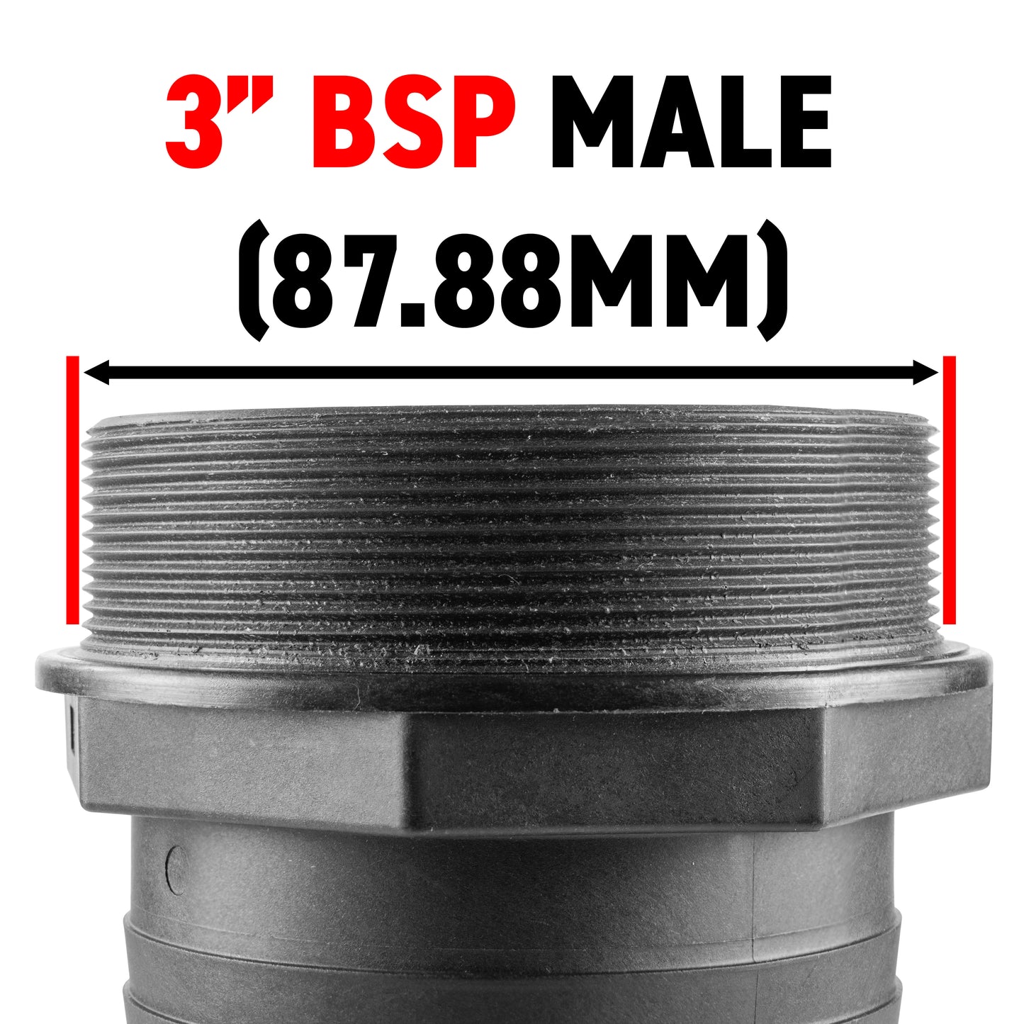 Pond Straight Connector 3in BSPM - 75mm Outdoor Watering Kit Pet and Pond Supply