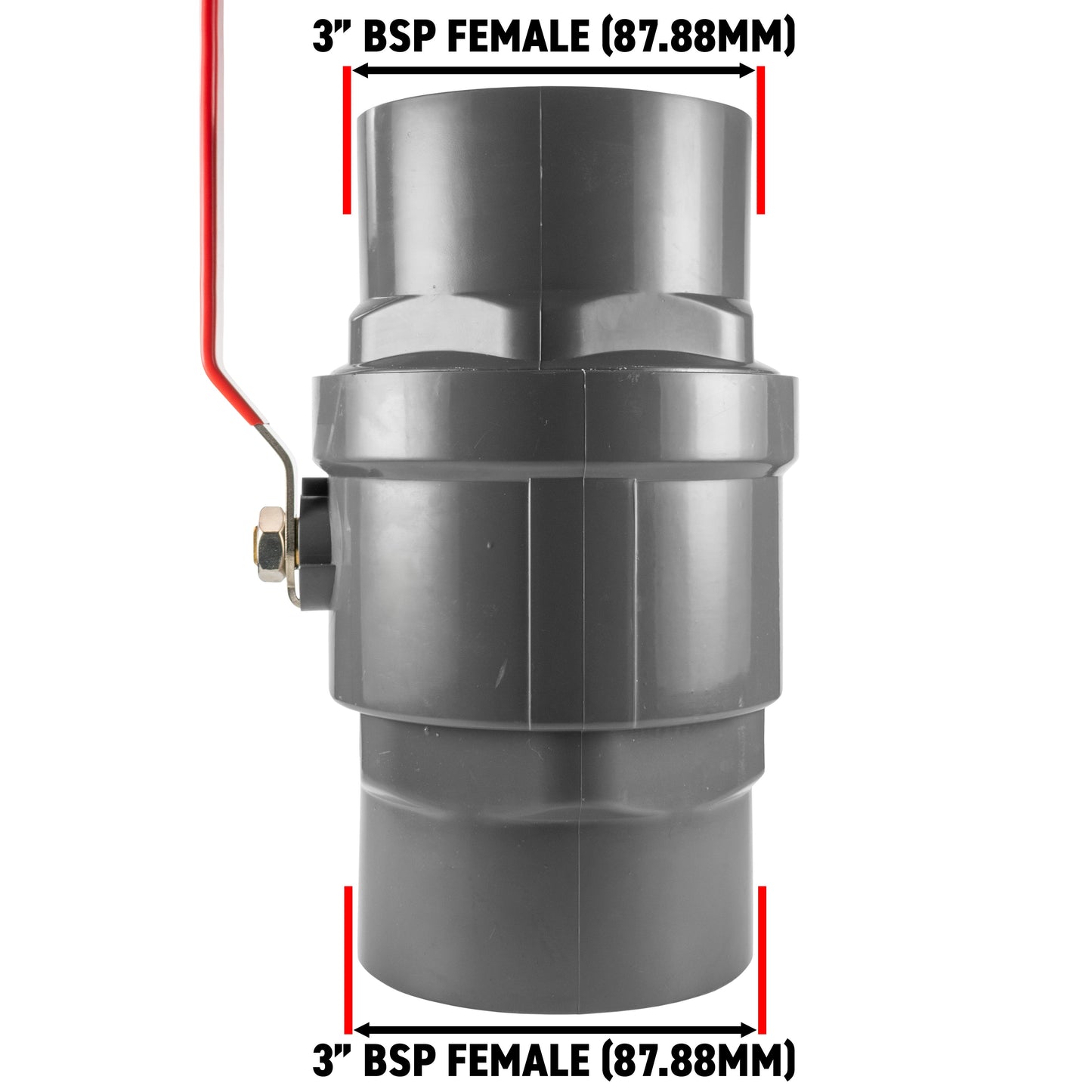 PP 3in BSPF Stopcock with Stainless Steel Ball Valve and Handle Water Connector