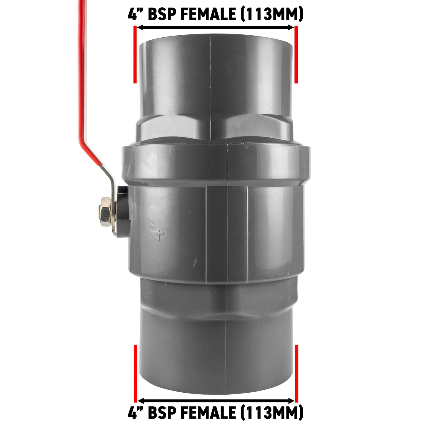 PP 4in BSPF Stopcock with Stainless Steel Ball Valve and Handle Water Connector