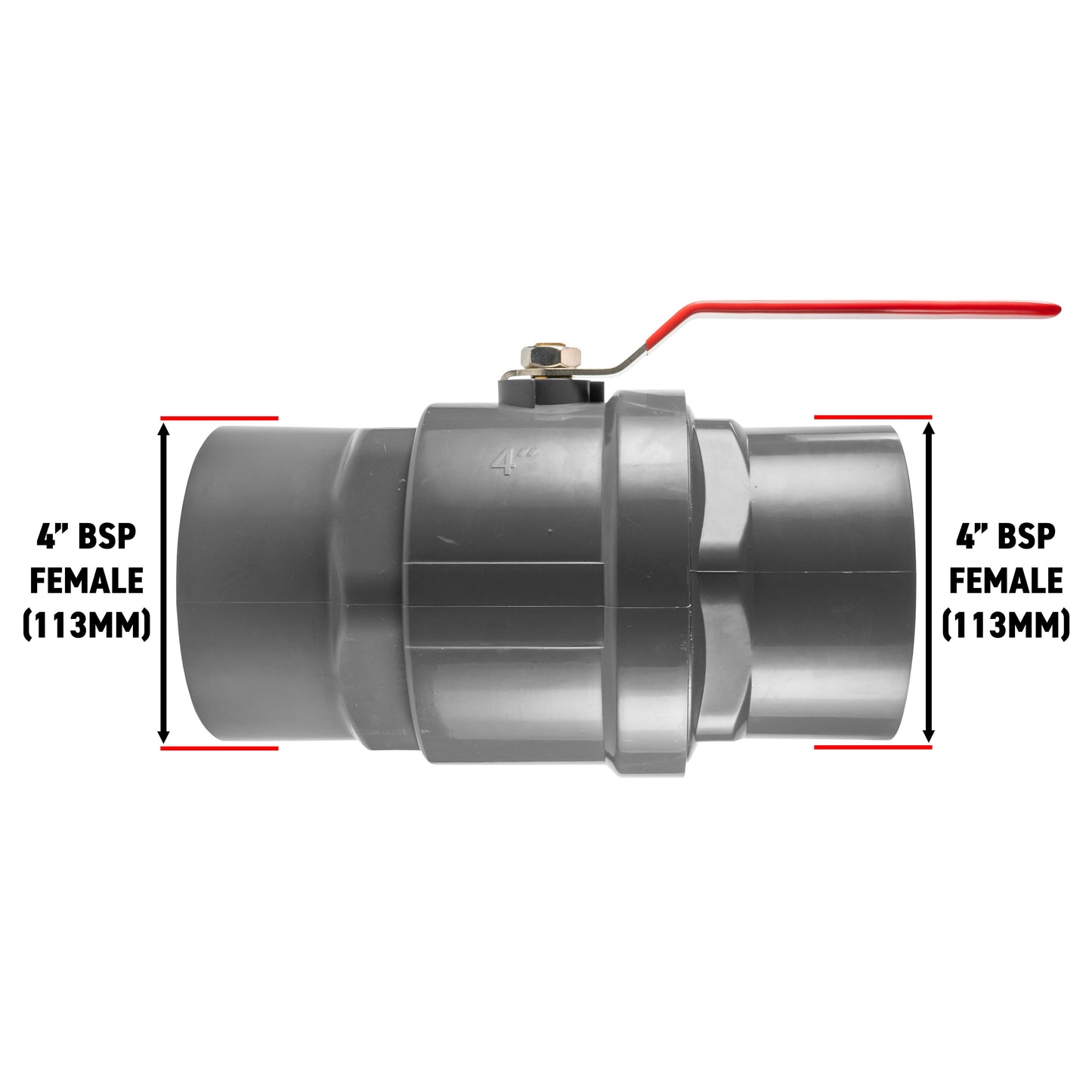 PP 4in BSPF Stopcock with Stainless Steel Ball Valve and Handle Water Connector