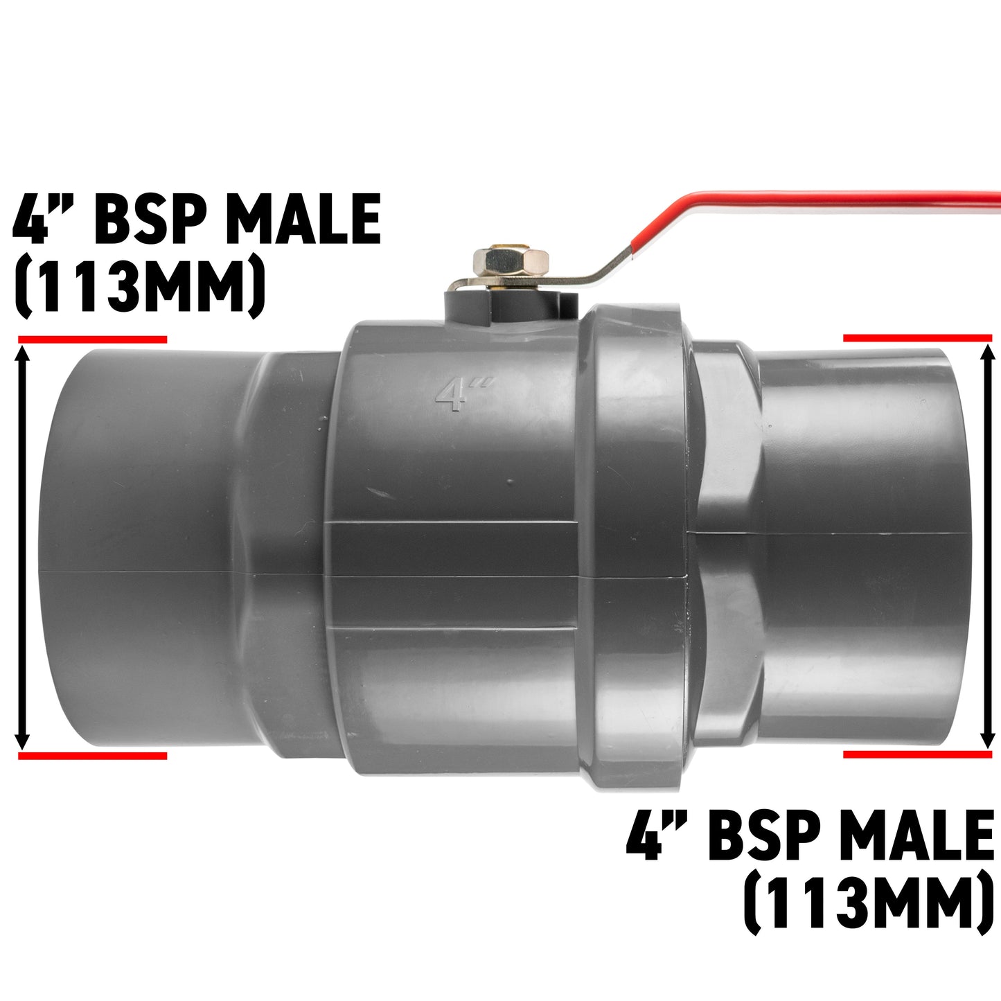 PP 4in BSPF Stopcock with Stainless Steel Ball Valve and Handle Water Connector
