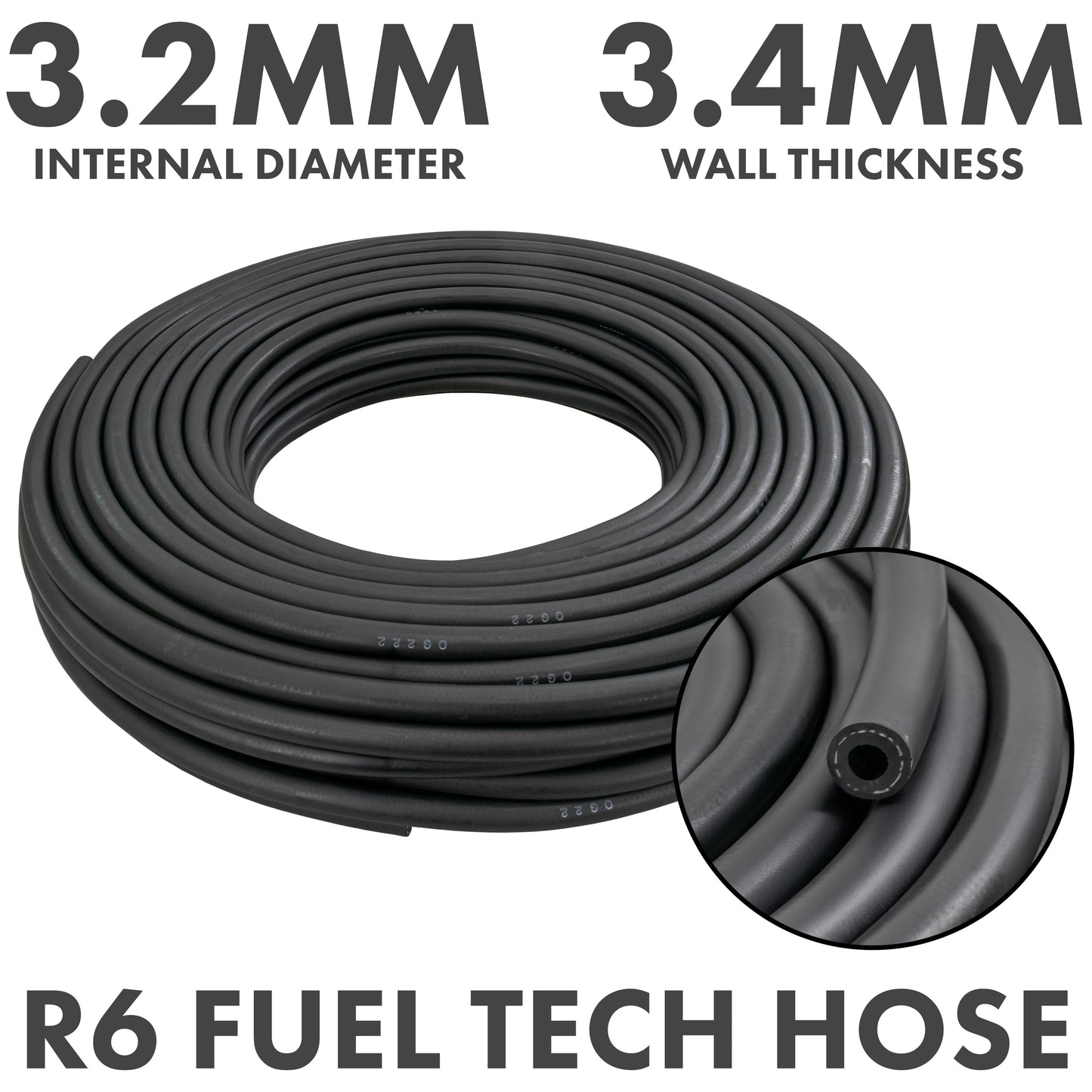 Rubber 3.2mm Braided Fuel, Oil Hose SAE J30 R6 for Pipe and Water Fitting