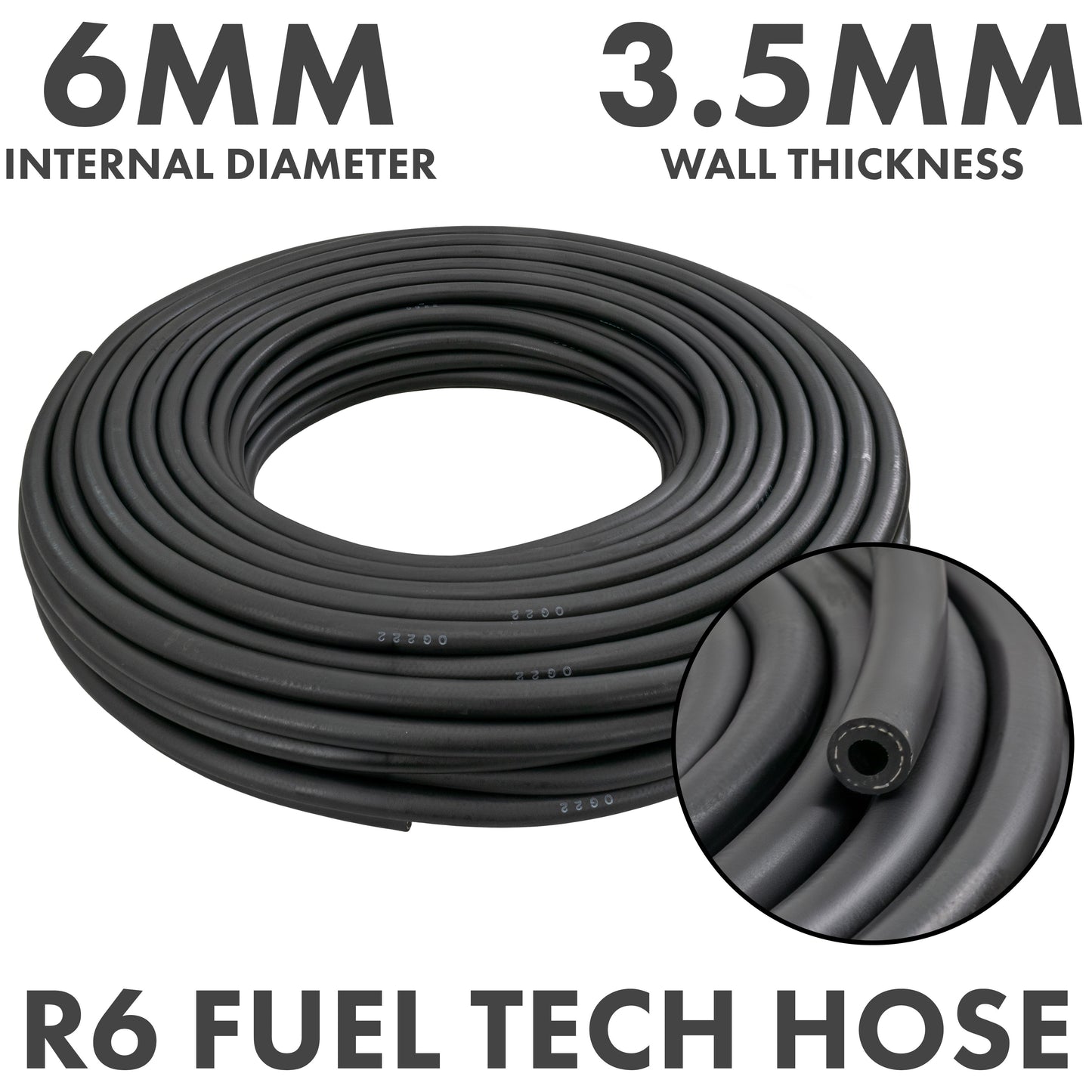 Rubber 6mm Braided Fuel, Oil Hose SAE J30 R6 for Pipe and Water Fitting
