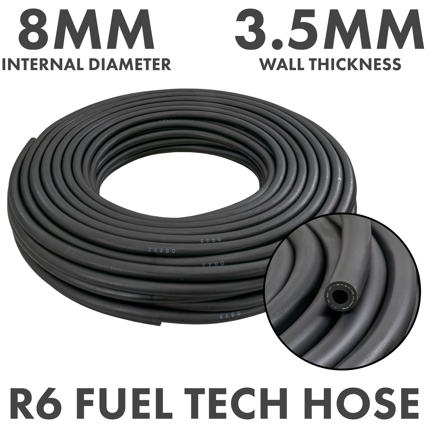 Rubber 8mm Braided Fuel, Oil Hose SAE J30 R6 for Pipe and Water Fitting