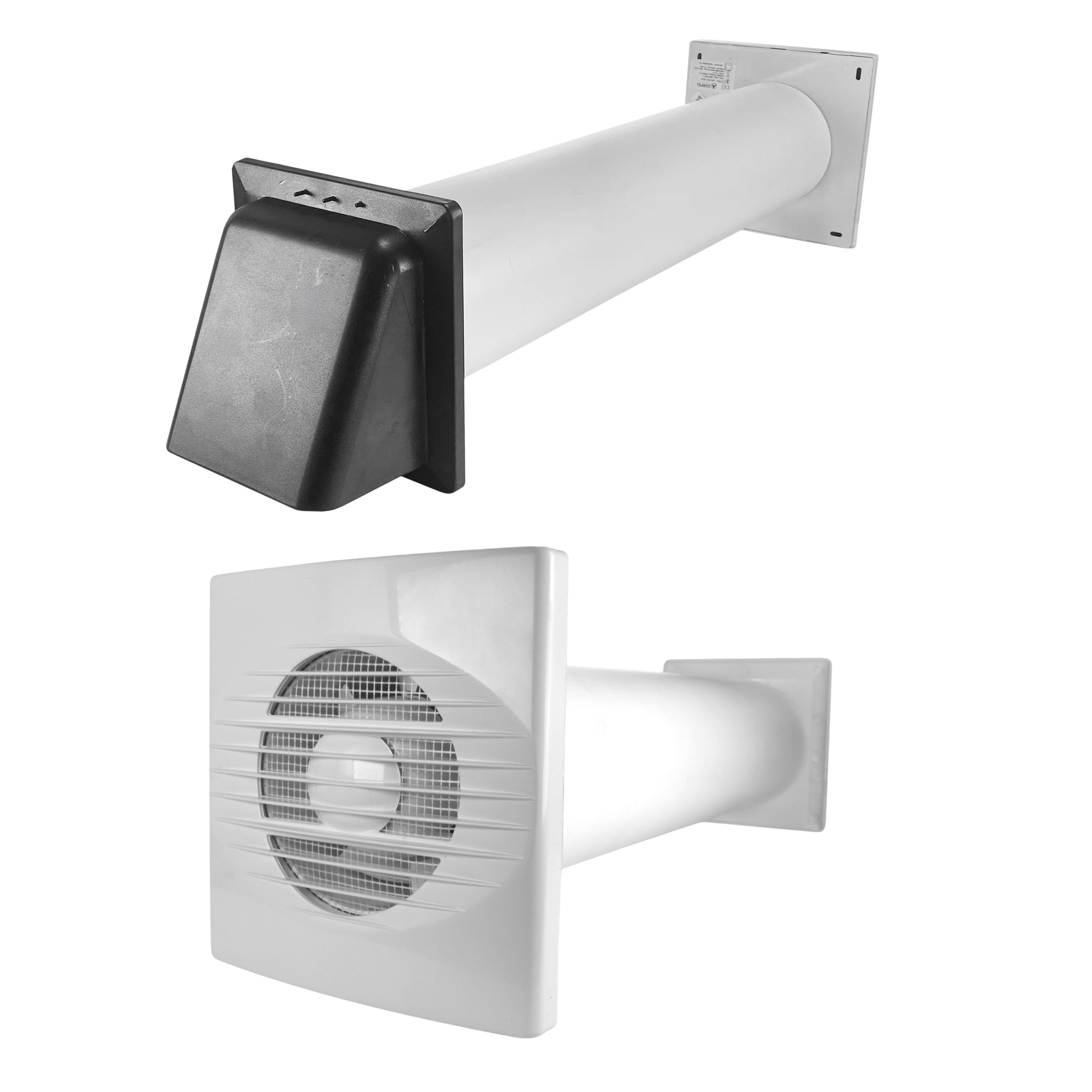 AP Supplies Through Wall Ventilation Kit RICO Timer and Humidistat Fan with Graphite External Vent