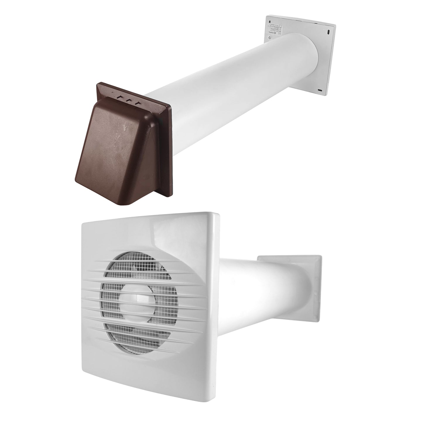AP Supplies Through Wall Ventilation Kit RICO Timer Switch Fan with Brown External Vent