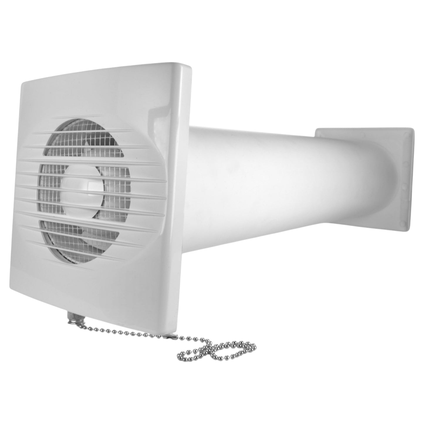 AP Supplies Through Wall Ventilation Kit RICO Pull-Cord Switch Fan with White External Vent