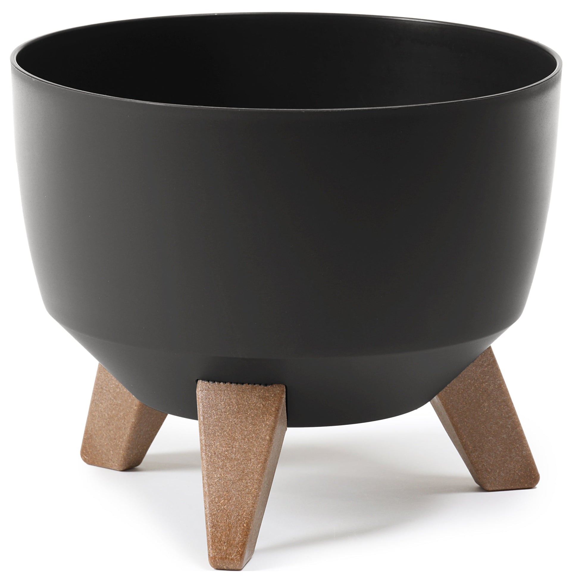 AP Supplies Roma Bowl Pot with Legs, Insert and Hole with Plug 240mm Black