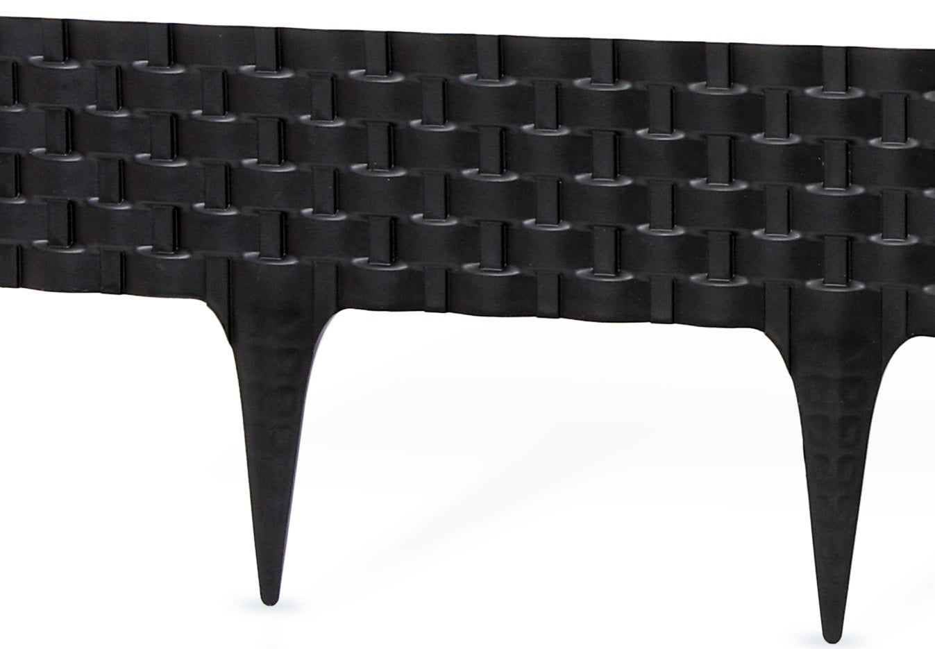 Lawn Edging, Plastic Palisade Rattan Effect, 2.4m, Black for Home and Garden Use