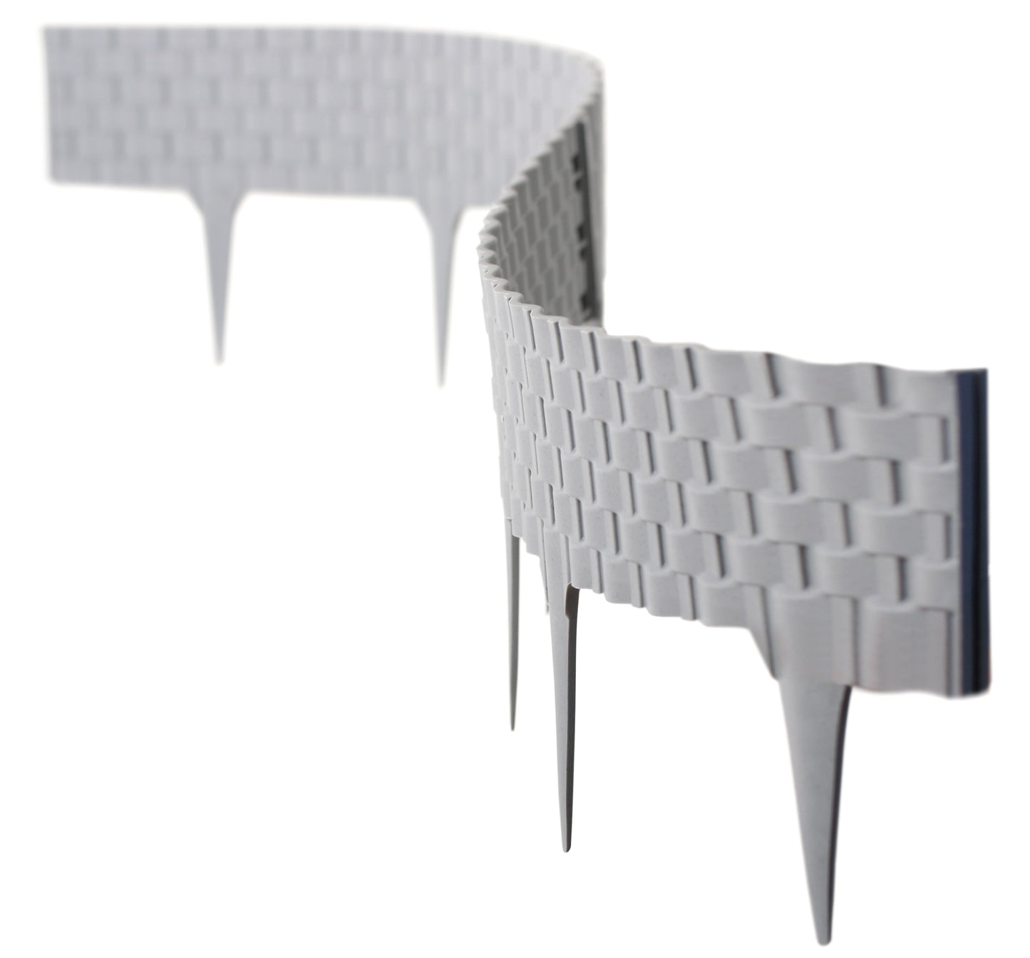 Lawn Edging, Plastic Palisade Rattan Effect, 2.4m, Gray for Home and Garden Use