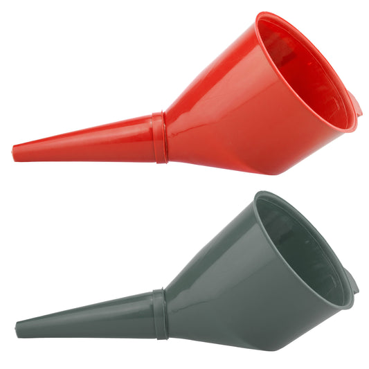 AP Supplies Angled Car Fuel Funnels with Filter (Grey & Red)