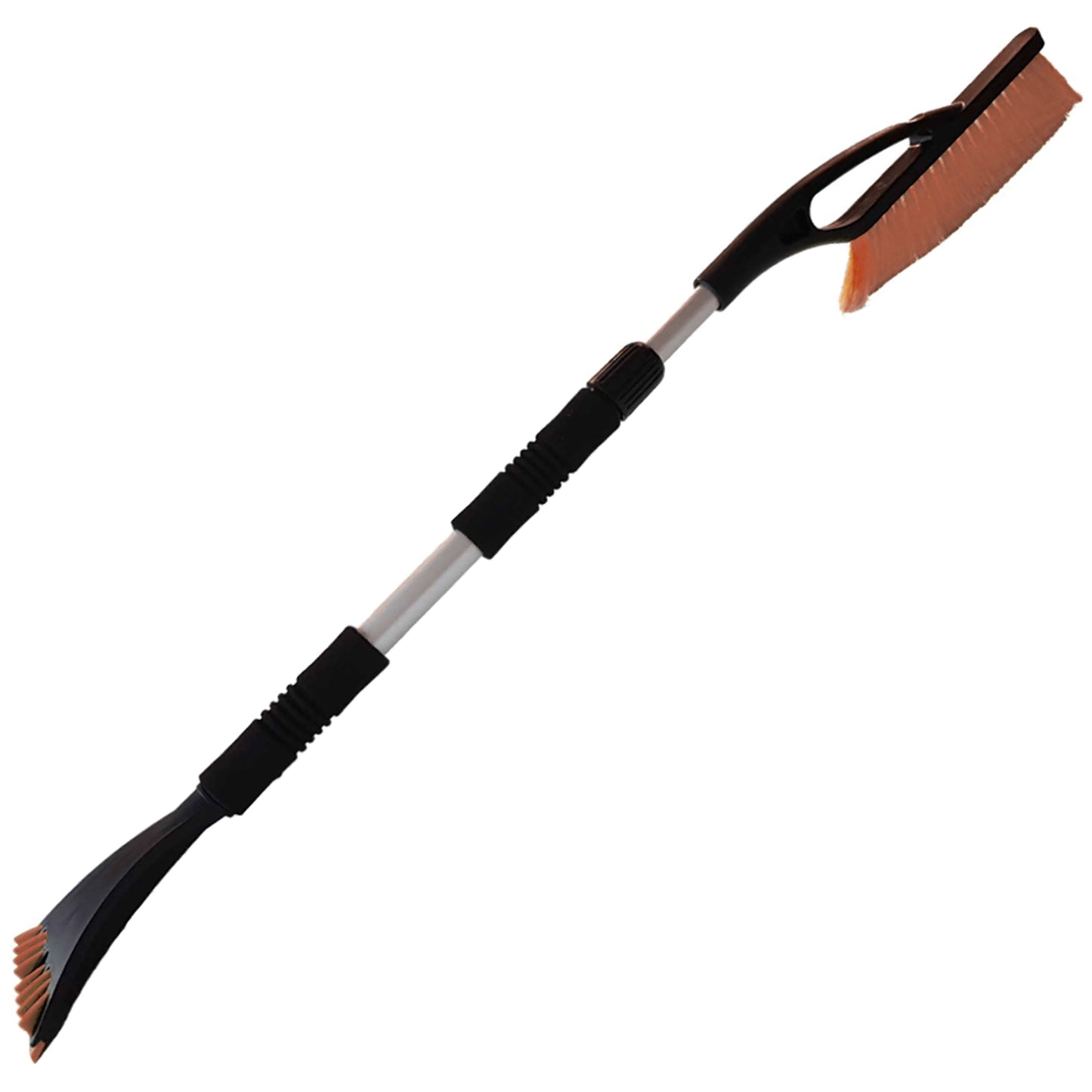 Telescopic Snow Brush + Ice Scraper Orange Frost Protection Fleece Car Accessory