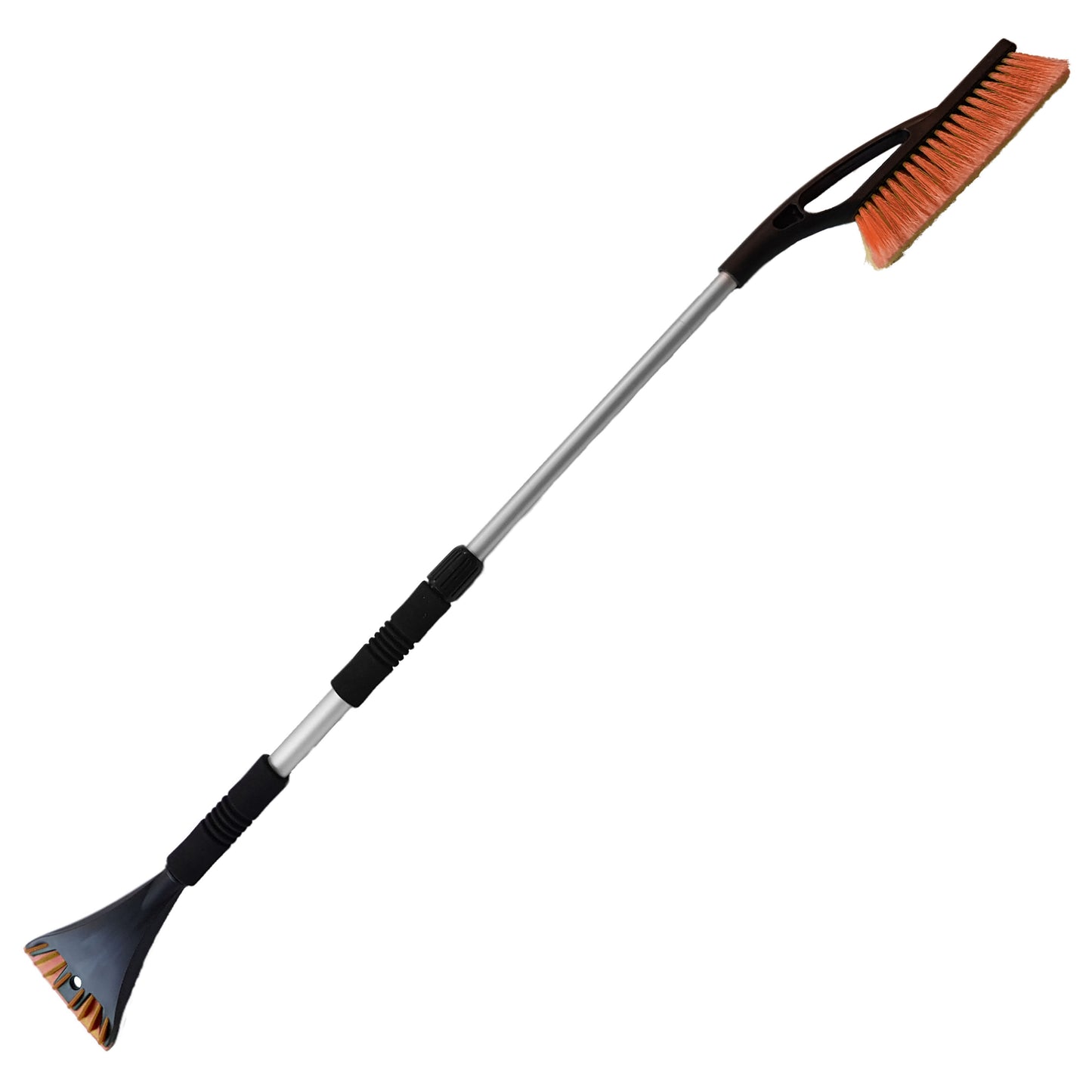 Telescopic Snow Brush + Ice Scraper Orange Frost Protection Fleece Car Accessory