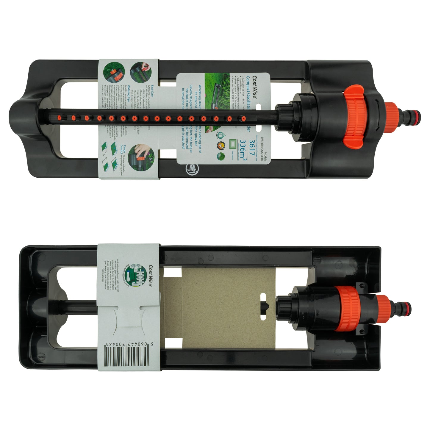 Oscillating Sprinkler Cost Wise Black Orange Outdoor Watering Kit Lawn Sprinkler