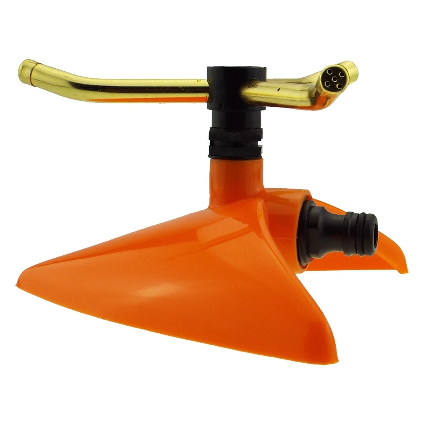 3-Arm Revolving Sprinkler Orange Leaf Brass Water Fitting Outdoor Hose Accessory