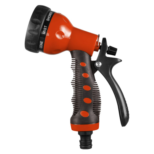 Hose Gun Water Sprayer 8-Pattern Adjustable, Cost Wise Orange Hose Connector Set