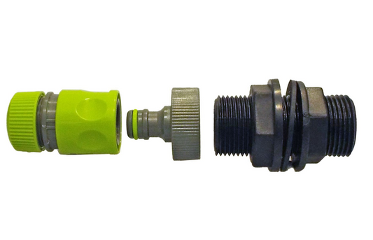 AP Supplies Water Butt Kit 1/2” BSPM with Quick Adaptor and Hose Connector (Lime)