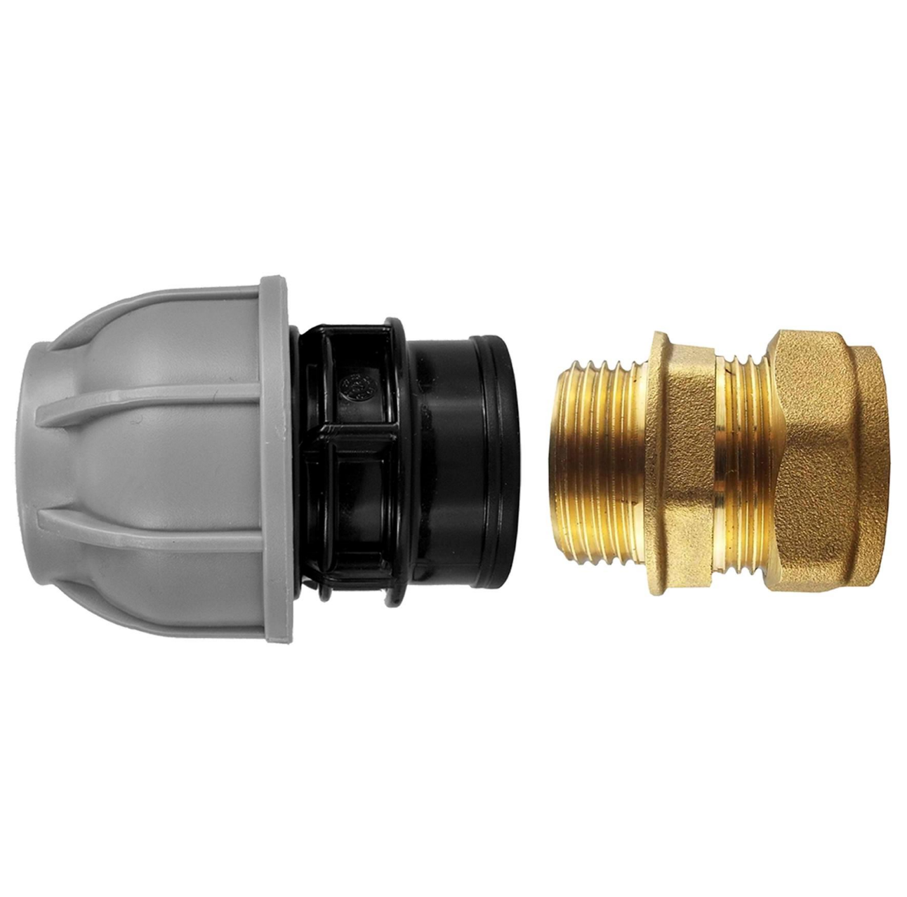 AP Supplies Brass Compression 15mm Straight with 25mm MDPE Straight