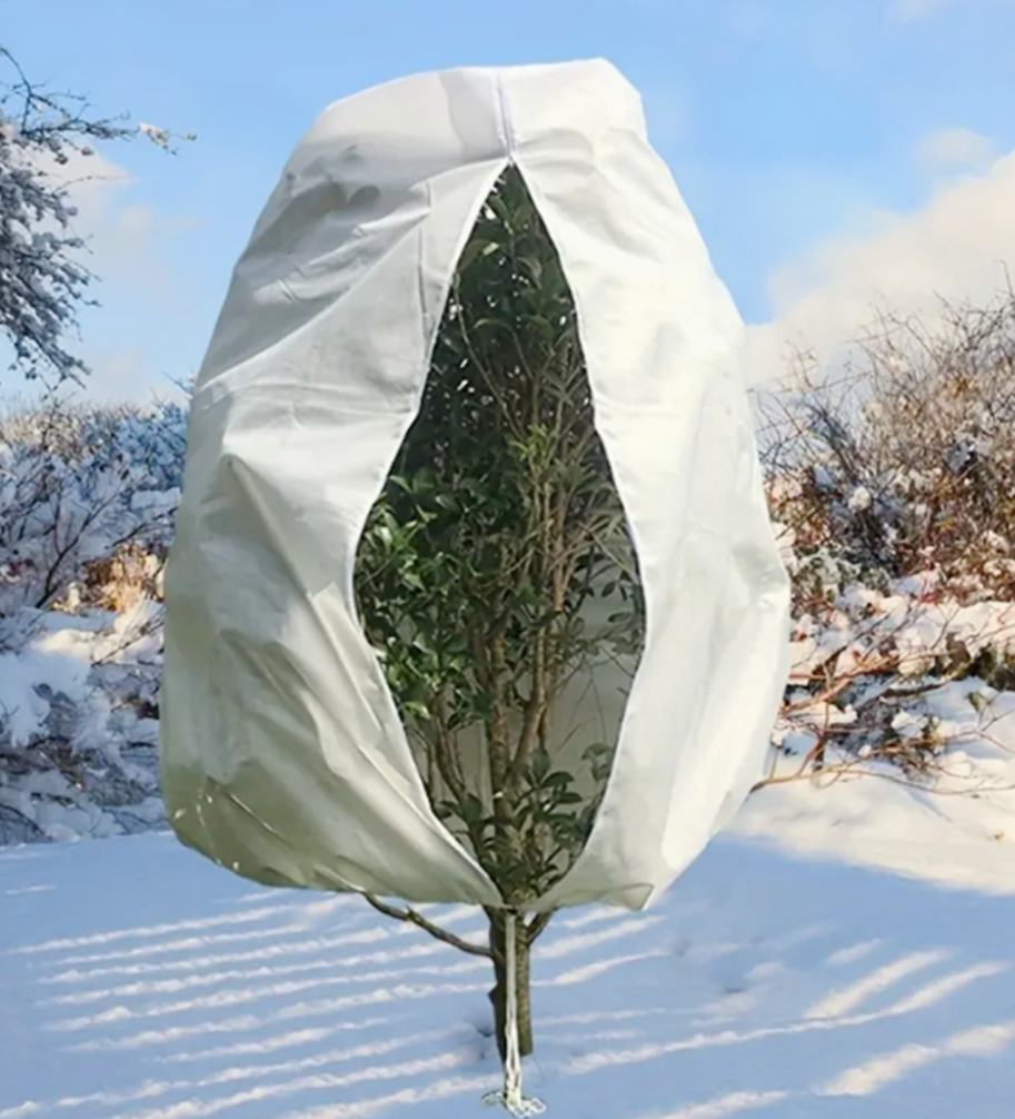 AP Supplies Protective Plant Cover, 50gsm Sack with Cord and Zipper, Diameter: 80cm, Size: 1.25m x 2 m