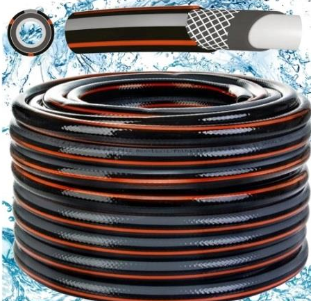 AP Supplies Garden Hose Pipe Black/Orange Carbon Plus - 1 coil of 10m