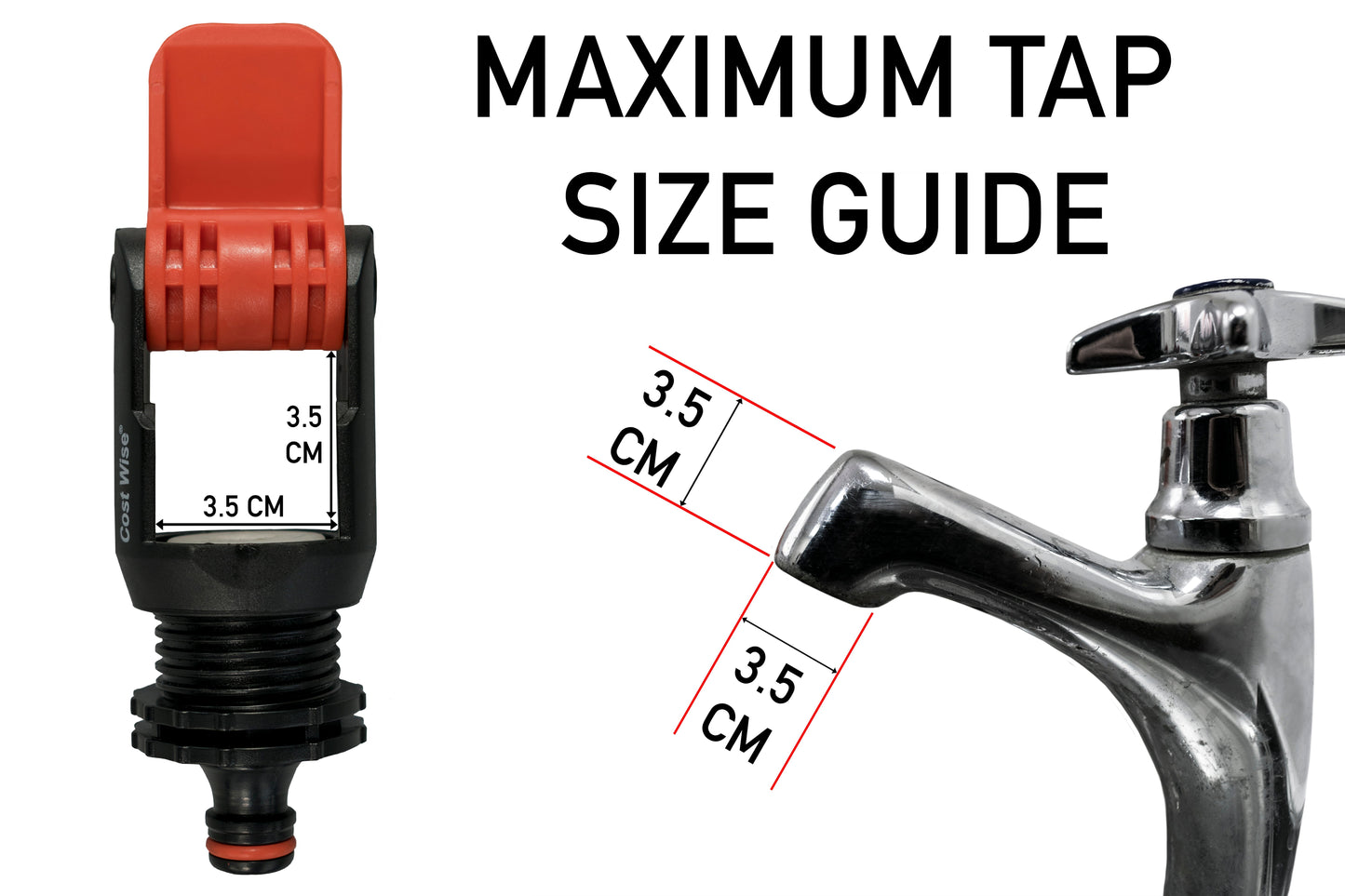 Kitchen Tap Adaptor "Non Branded" Red Hose Connector Set DIY Workshop Accessory