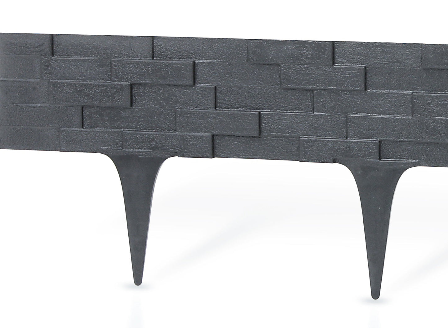 Lawn Edging, Plastic Palisade Slate Effect, 2.38m, Gray for Home and Garden Use