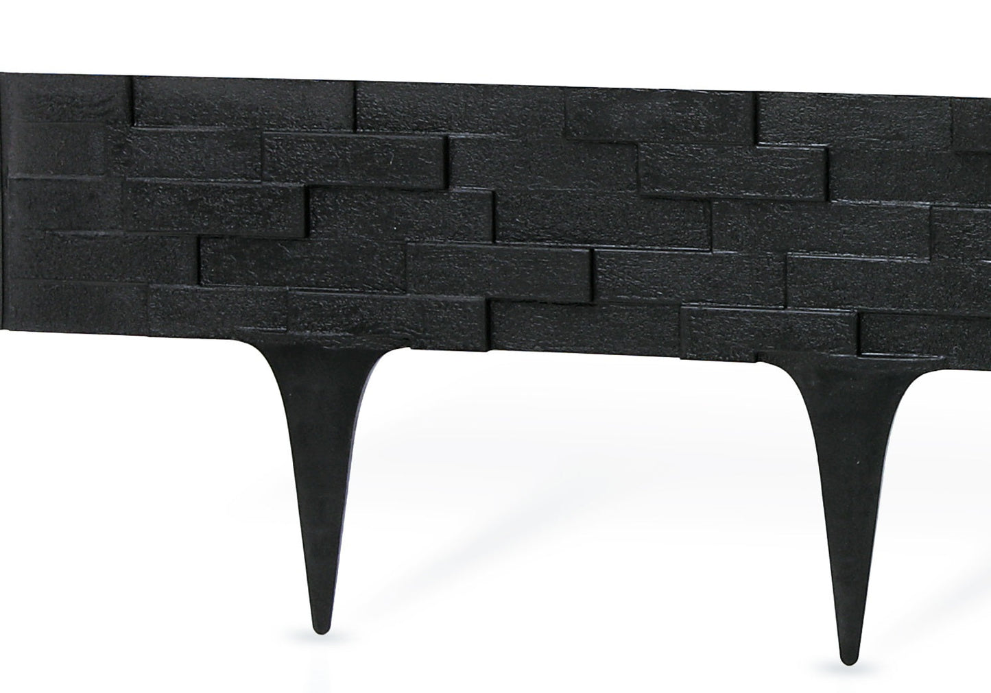 Lawn Edging, Plastic Palisade Slate Effect, 2.38m, Black for Home and Garden Use