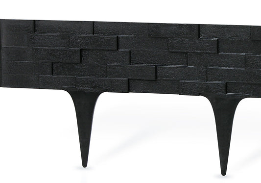 Lawn Edging, Plastic Palisade Slate Effect, 2.38m, Black for Home and Garden Use