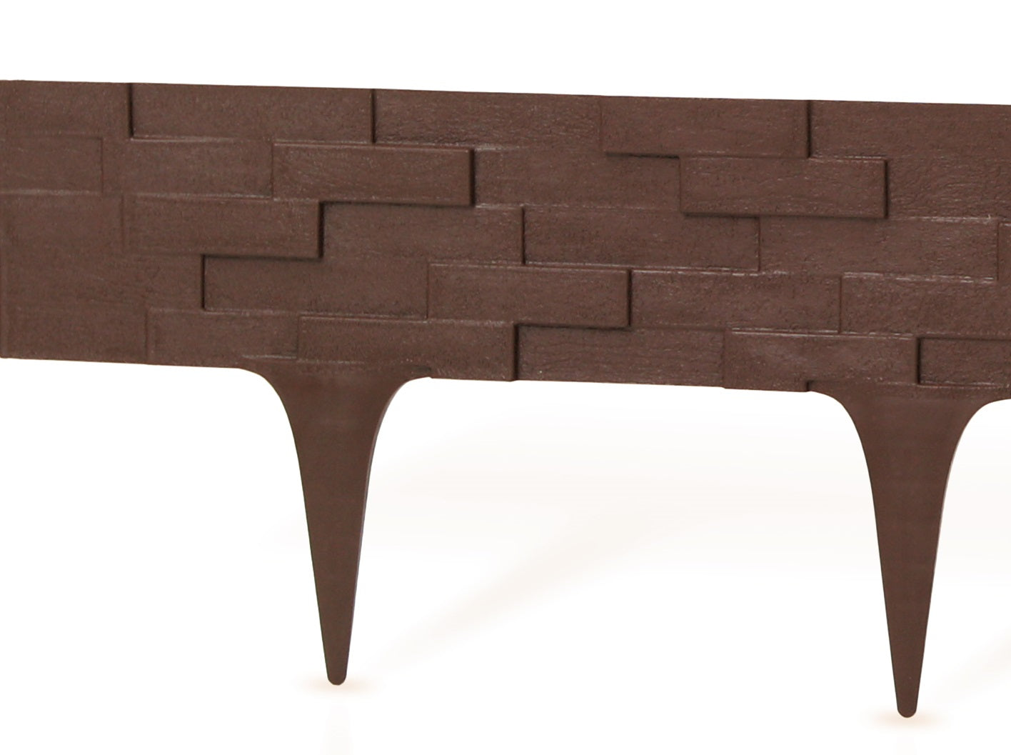 Lawn Edging, Plastic Palisade Slate Effect, 2.38m, Brown for Home and Garden Use
