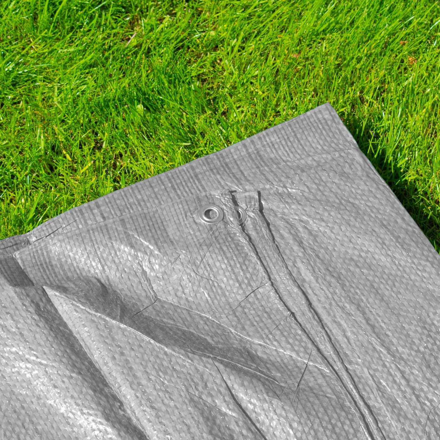 Grey S-Grade Tarpaulin 3m x 4m Waterproof Tarpaulin Cover Garden Furniture Cover