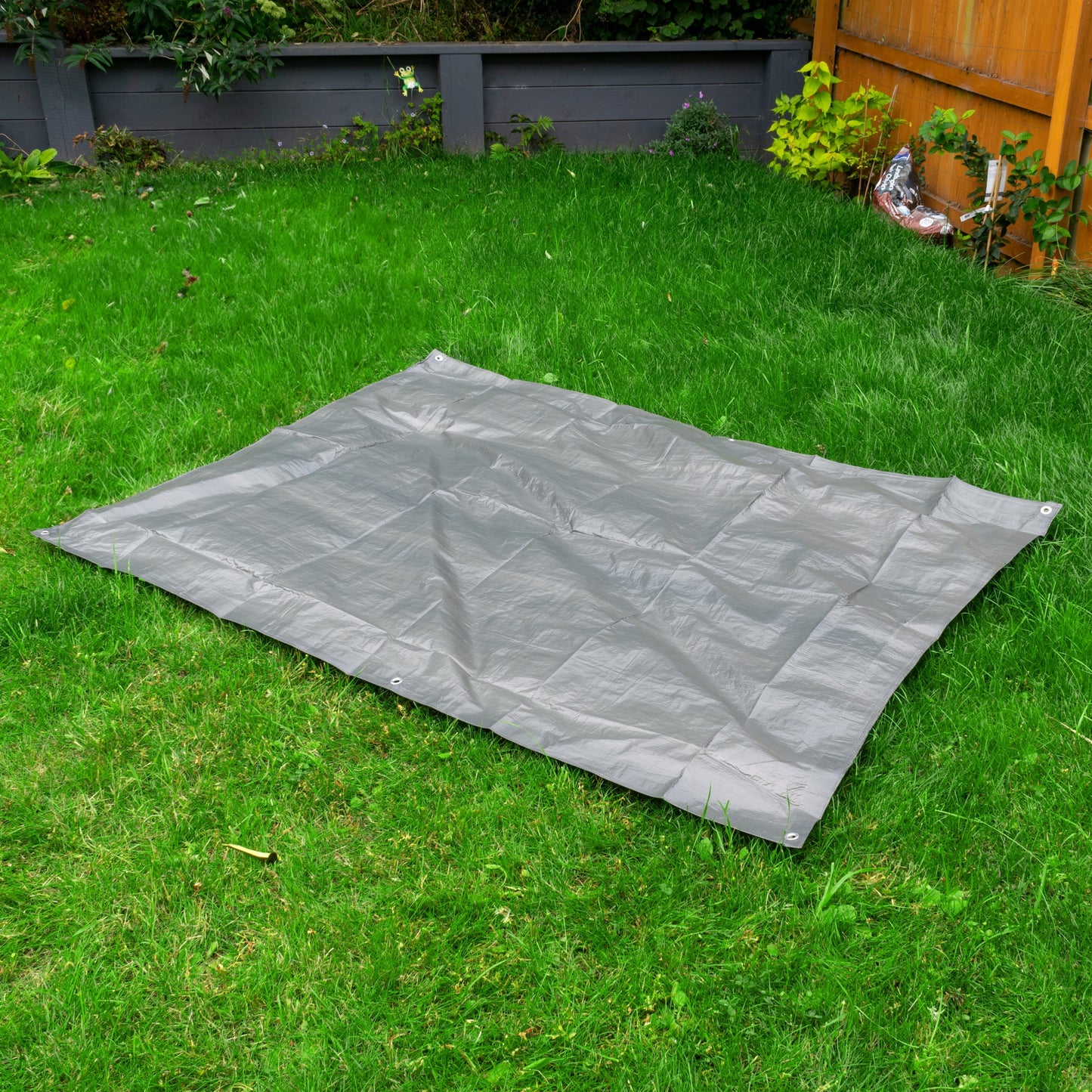 Gray S-Grade Tarpaulin 2m x 3m Waterproof Tarpaulin Cover Outdoor Ground Sheet