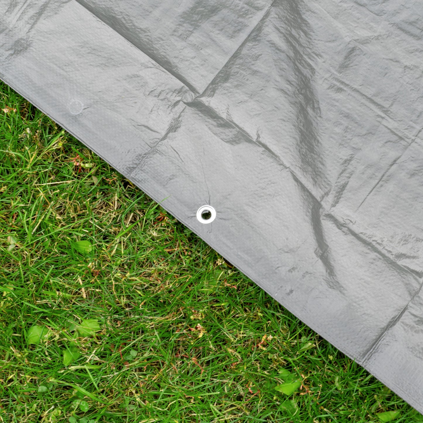 Gray S-Grade Tarpaulin 1m x 1m Waterproof Tarpaulin Cover Outdoor Ground Sheet