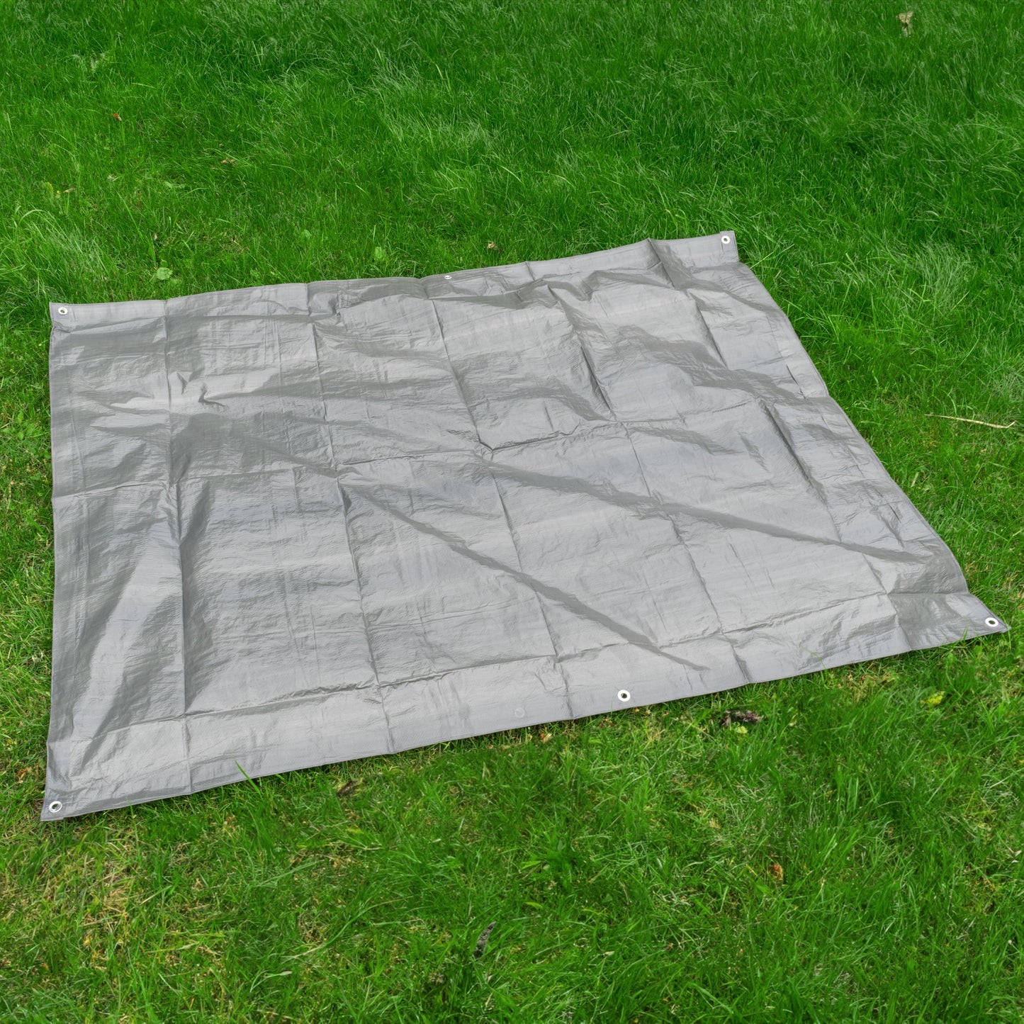 Gray S-Grade Tarpaulin 1m x 1m Waterproof Tarpaulin Cover Outdoor Ground Sheet