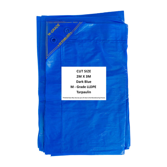 M-Grade LLDPE Blue Tarpaulin 2m x 3m Waterproof Tarpaulin Cover Waterproof Sheet