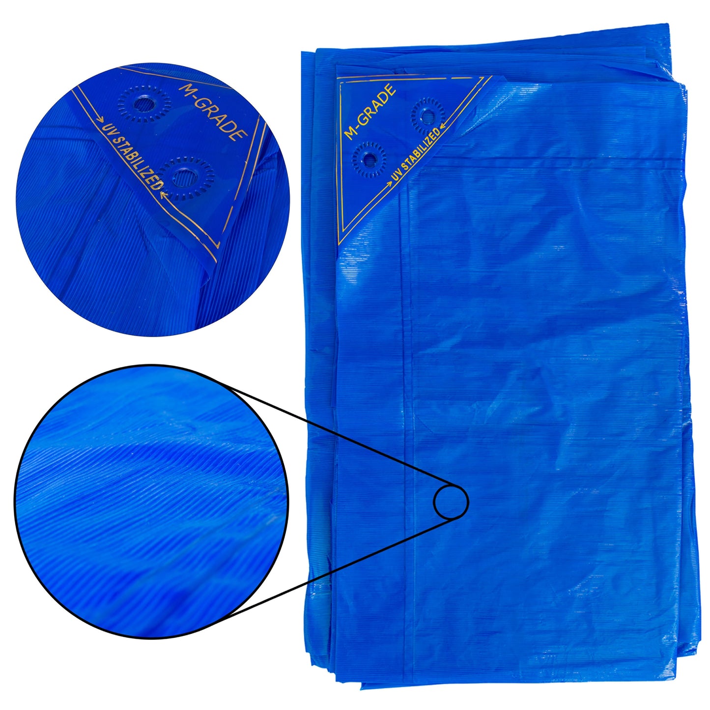 M-Grade LLDPE Blue Tarpaulin 1.5m x 2m Waterproof Tarpaulin Cover Outdoor Cover