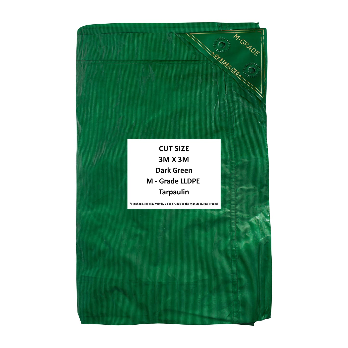M-Grade LLDPE Green Tarpaulin 3m x 3m Waterproof Tarpaulin Cover Outdoor Cover