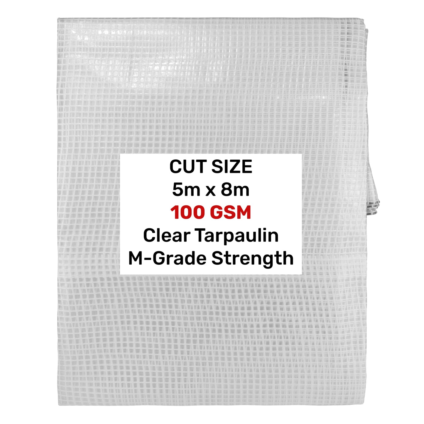 Clear M-Grade Tarpaulin 5m x 8m Waterproof Tarpaulin Cover Outdoor Ground Sheet