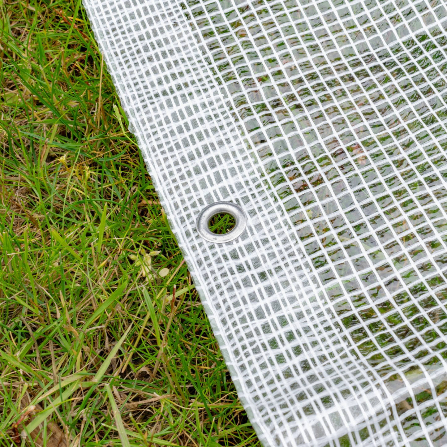 Clear M-Grade Tarpaulin 6m x 8m Waterproof Tarpaulin Cover Outdoor Ground Sheet