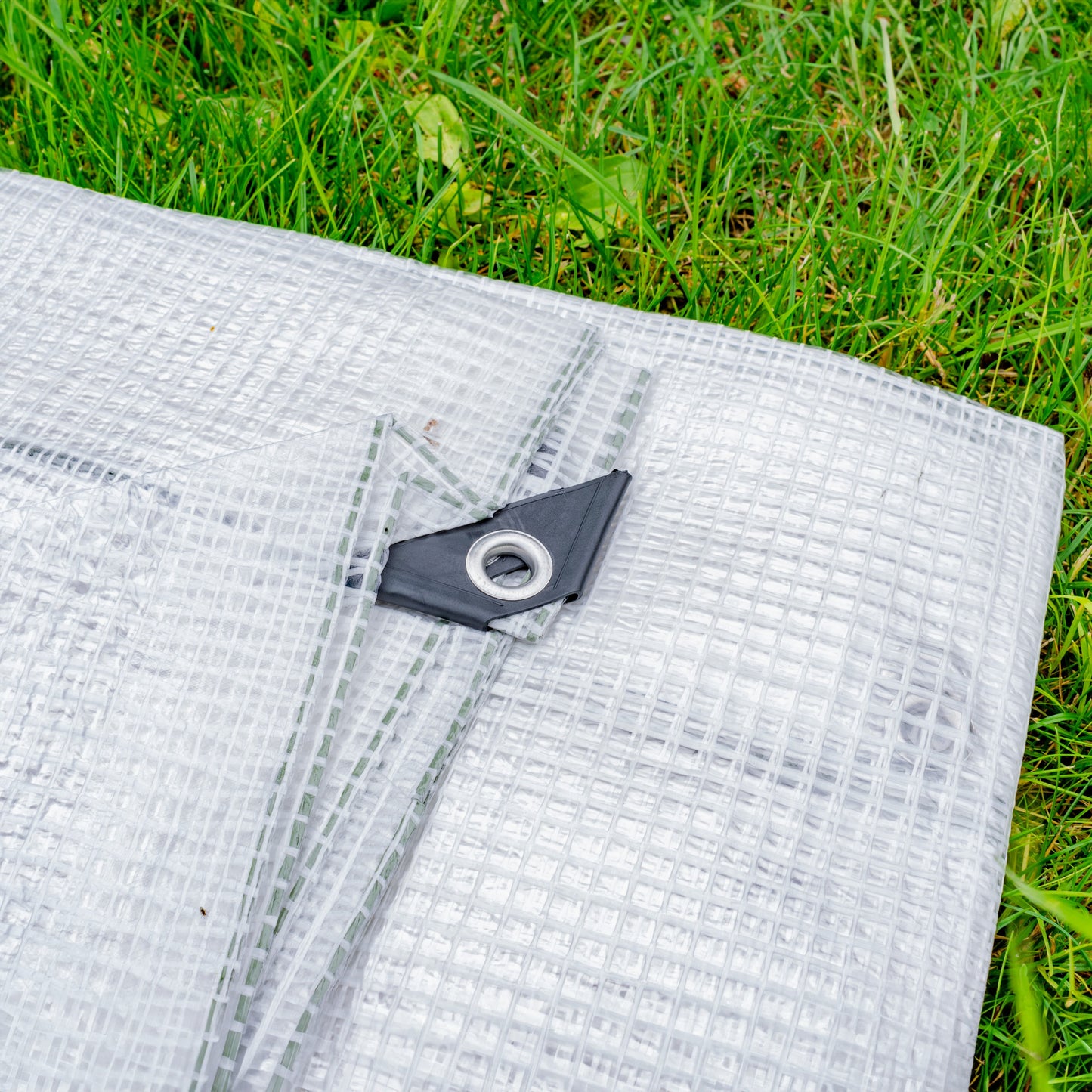 Clear M-Grade Tarpaulin 2m x 4m Waterproof Tarpaulin Cover Outdoor Ground Sheet