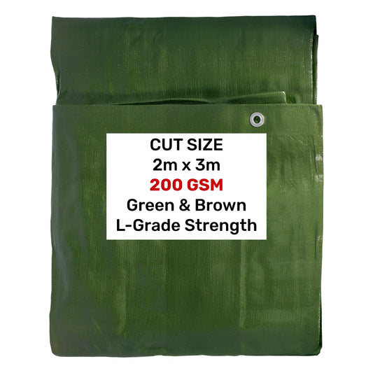 AP Supplies Green/Brown L-Grade Tarpaulin 2m x 3m