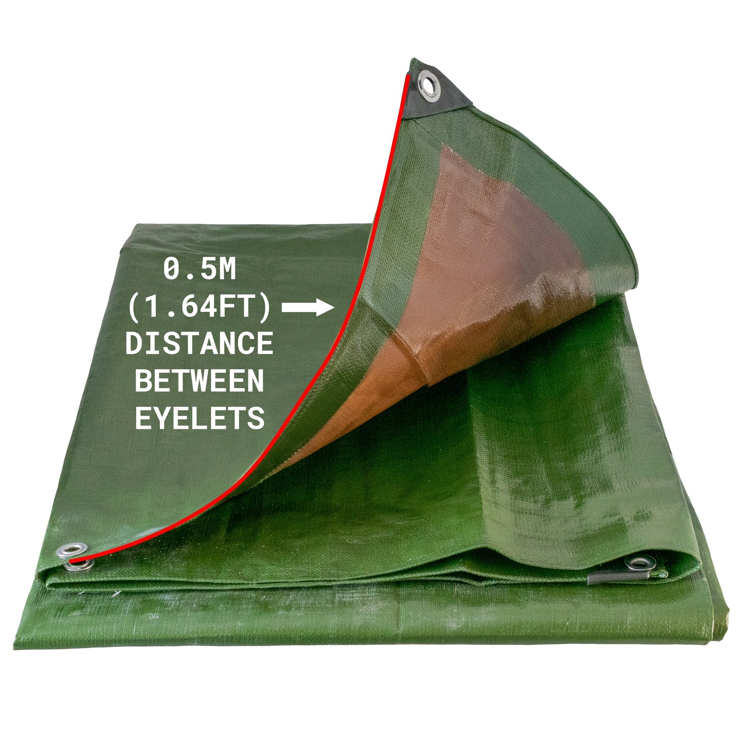 AP Supplies Green/Brown L-Grade Tarpaulin 5m x 5m