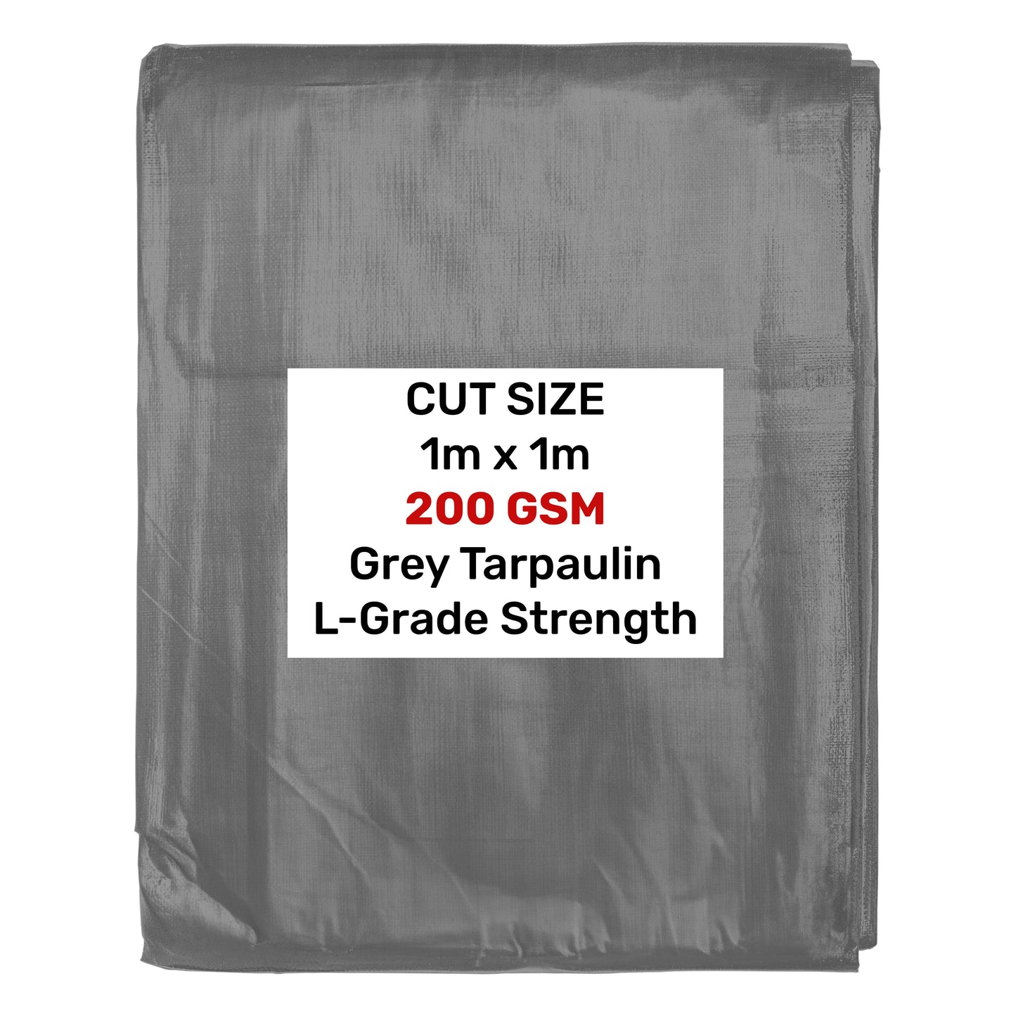 Grey L-Grade Tarpaulin 1m x 1m Waterproof Tarpaulin Cover Outdoor Ground Sheet