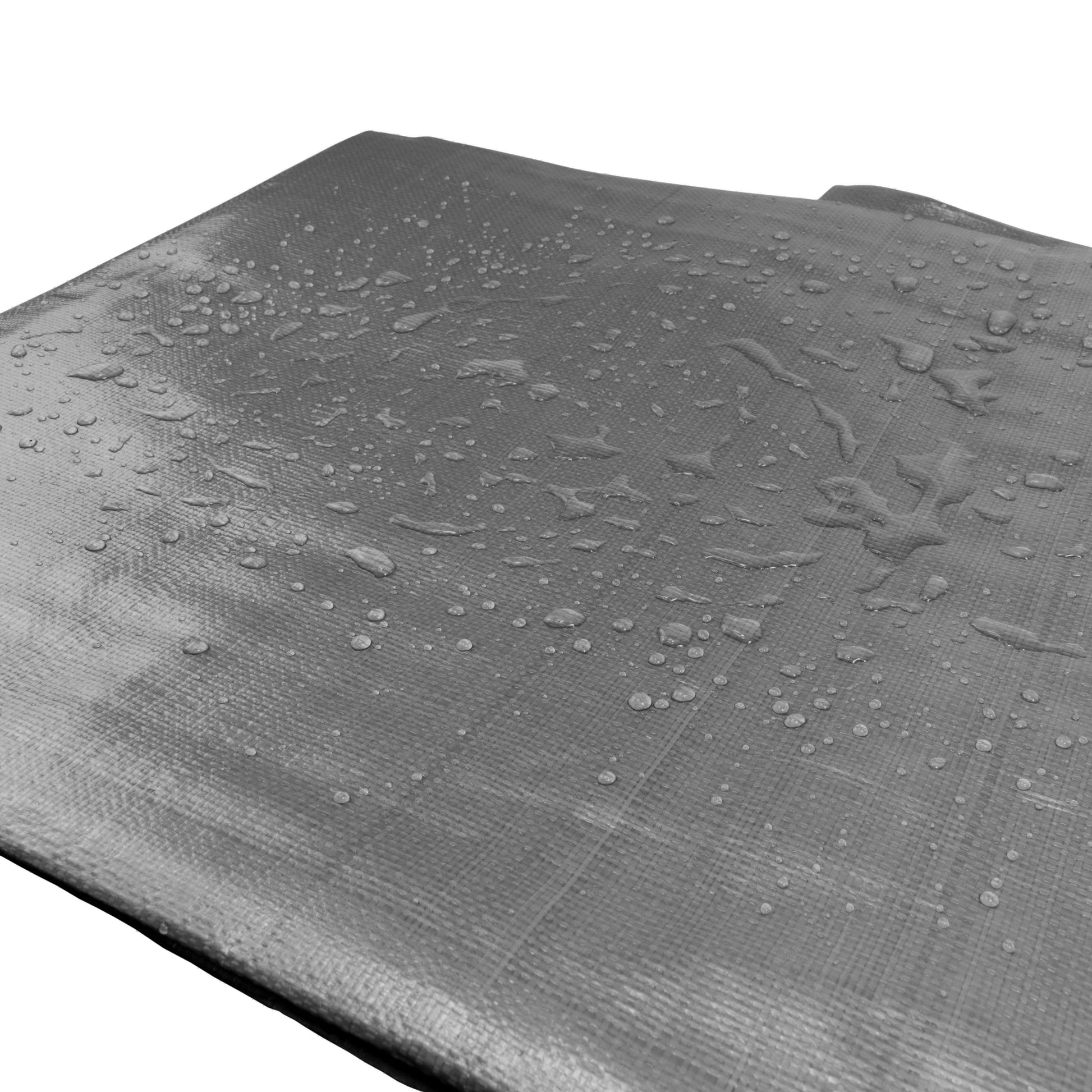 AP Supplies Grey L-Grade Tarpaulin with 20 x 6" Bungee Balls (White) - 3m x 3m