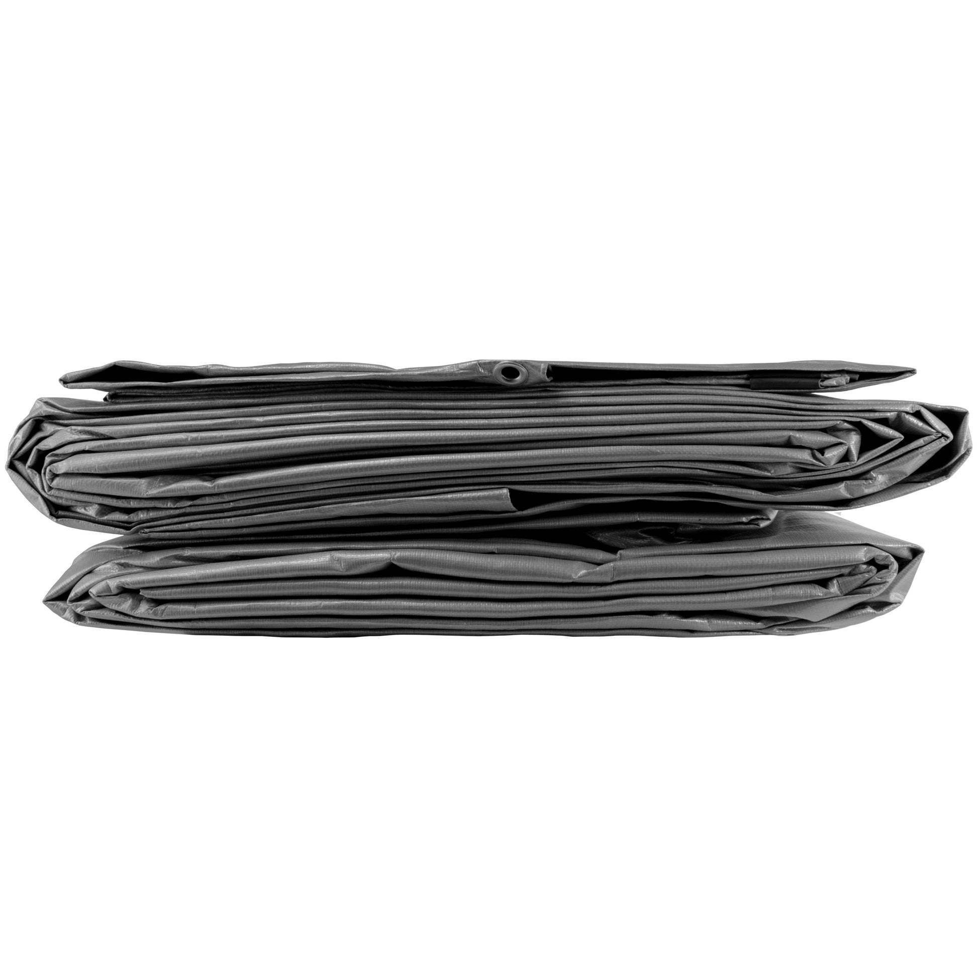 AP Supplies Grey L-Grade Tarpaulin with 10m of 6mm Bungee Rope and 10 x Screw Type Tarp Clips - 3m x 5m