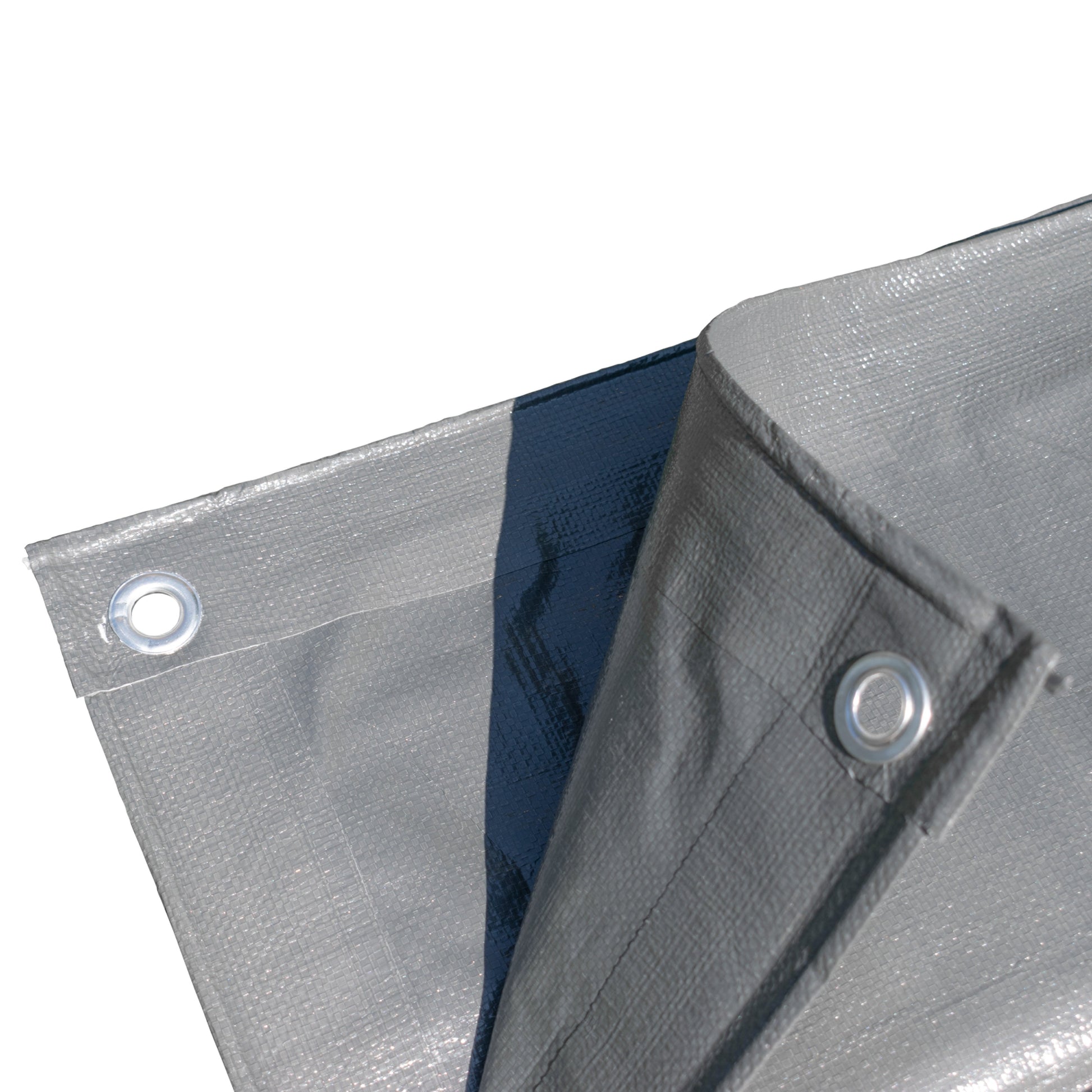 AP Supplies Grey L-Grade Tarpaulin with 10 x 6" Bungee Balls (Black) and 10 x Screw Type Tarp Clips - 5m x 6m