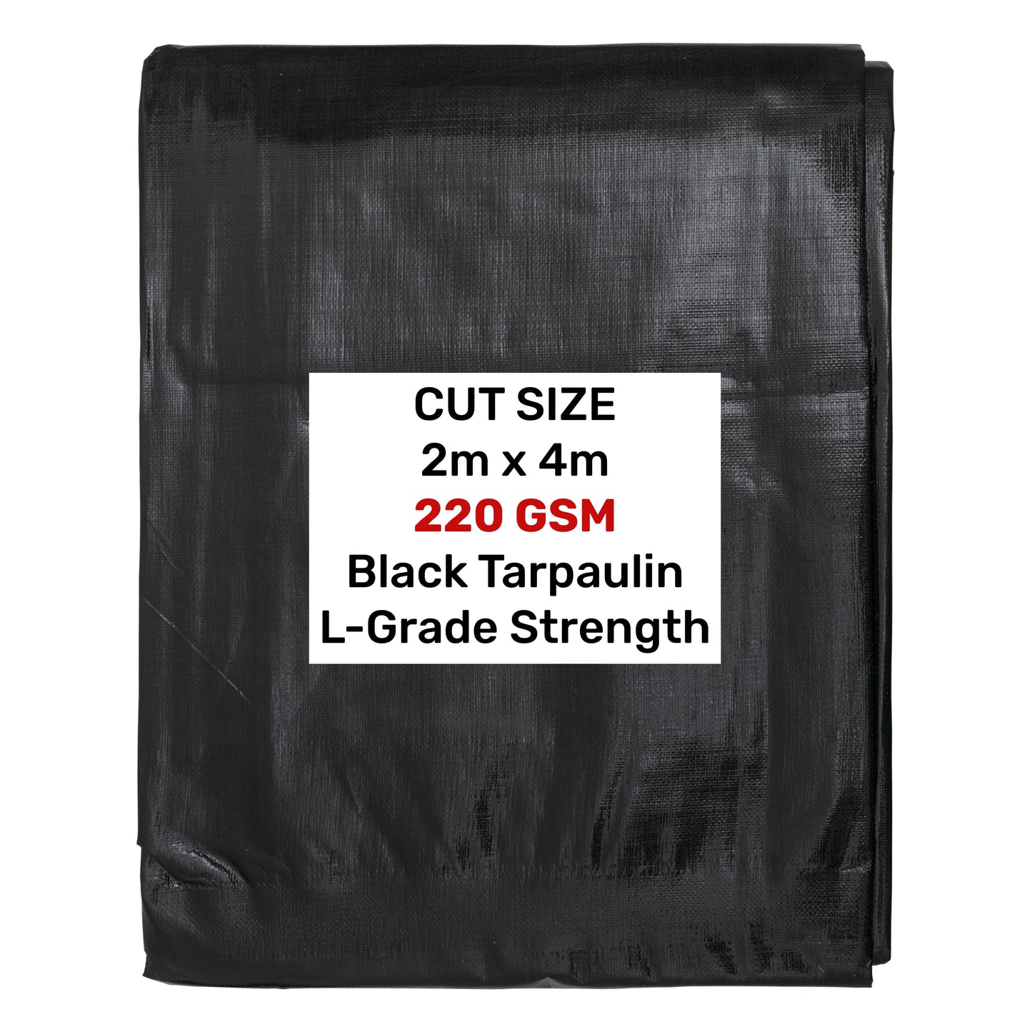 Black Silver L-Grade Tarpaulin 2m x 4m Heavy Duty Outdoor Sheet Waterproof Sheet